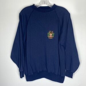 Vintage Sweet Friends City Of London Blue Raglan Sleeve Crew Sweatshirt Large